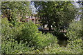 The Roath Brook immediately upstream of the bridge under Pen y Lan Road