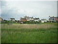 Borth: the backs of houses, from the train