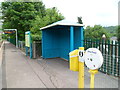 Help point and a tiny shelter, Troedyrhiw railway station