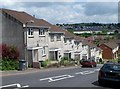 Houses on a slope, Heol S O Davies, Merthyr Tydfil 