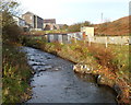 River Llynfi upstream from a footbridge, Nantyffyllon 