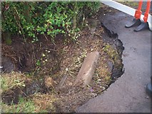 SN1710 : Subsidence, Verge of A477, Llanteg by welshbabe