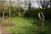 SU7871 : Sculptures in Dinton Pastures Country Park by Steve Daniels