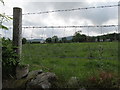 View east across a field towards houses on Edenappa Road