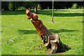 Carving of a squirrel in Broadwaters Park, Stourbridge Road, Broadwaters, Kidderminster