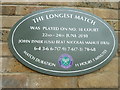 Historic plaque at Wimbledon