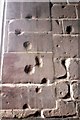 SJ4154 : Bullet Marks inside St Chad's Church, Holt by Jeff Buck
