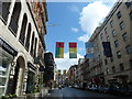 TQ2980 : Commonwealth flags in Conduit Street by Basher Eyre