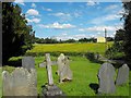 SO1292 : View east from the churchyard, Llanllwchaiarn Parish Church by Penny Mayes