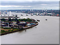TQ4079 : River Thames from the Cable Car at Royal Victoria Dock by Christine Matthews