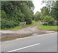 SO3310 : Entrance track to Llangattock House near Penpergwm by Jaggery