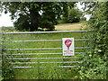 Entrance to a Virgin Balloon launch site near Llanvihangel Gobion