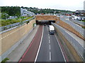 Coulsdon Relief Road passes under Coulsdon Town (formerly Smitham) station