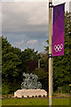 Pixham End Roundabout cycling statue