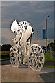 Pixham End Roundabout cycling statue