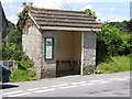 The substantial bus shelter at Capel Dewi