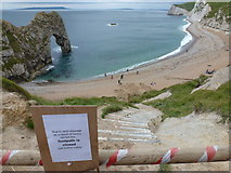 SY8080 : West Lulworth: the path to Durdle Door beach is closed by Chris Downer