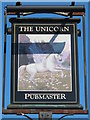 Sign for The Unicorn, Gallows Hill, WD4