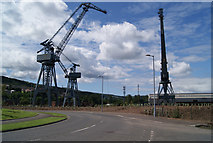 NS3075 : Cranes at Inchgreen Dry Dock by Thomas Nugent