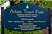 R4646 : Adare - Main Street - Adare Town Park Sign by Joseph Mischyshyn