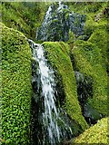 NT8115 : A mossy waterfall at Cowielaw Sike by Walter Baxter