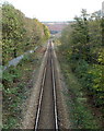 A view towards Gelligaled Park from a footbridge SE of Ystrad Rhondda station