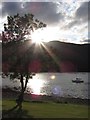 Setting sun over Meall an t-Slamain from Fort William