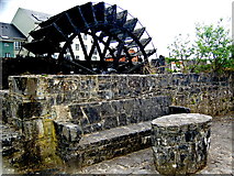 R3377 : Ennis - Mill Road Bridge - Waterwheel with Stone Bench & Table by Joseph Mischyshyn