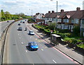 Bus shelter and houses, North Circular Road, Neasden