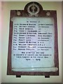 War memorial inside All Saints Church, Beyton