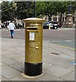 SJ8398 : Gold Postbox, Albert Square, Manchester by Gerald England