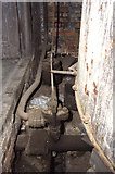 SJ8890 : LNWR warehouse, Heaton Norris - hydraulic plumbing by Chris Allen
