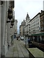 Looking along Water Street towards The Liver Building