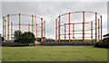 Gas holders alongside Spa Road 