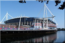 ST1776 : Millennium Stadium and River Taff in Cardiff by Kevin Williams