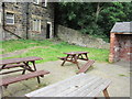 The beer garden at the Travellers Rest