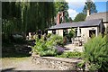 Outside seating, Seven Tuns, Chedworth