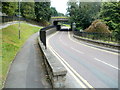 Avon Mill Lane approaches the A4 bridge, Keynsham