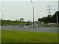 End of the slip road off the M60 at its junction with the A56