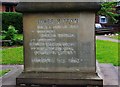 SO8171 : Inscription on base of cross, corner of Church Drive and Minster Road, Stourport-on-Severn by P L Chadwick