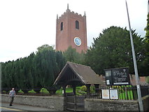 SJ1419 : St. Myllin's church, Llanfyllin by Jeremy Bolwell