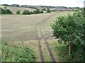 Track across a field, looking towards Kippax