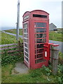 NF7417 : South Boisdale: postbox № HS8 54 and phone by Chris Downer