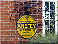 Yellow AA Road Sign, Rose Cottage, Anstey, Hertfordshire