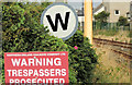 C7736 : "Whistle" sign, Castlerock station by Albert Bridge