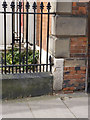 Bench mark, Barnbygate Methodist Church 