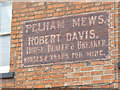 SK7953 : Pelham Mews, painted sign  by Alan Murray-Rust
