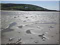 Looking across Croyde Bay sands to Down End