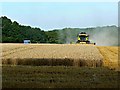 SU2566 : Wheat harvesting operations (3) west of Chisbury, Wiltshire by Brian Robert Marshall