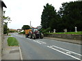 Tractor on the A3030 passing through Bishops Caundle